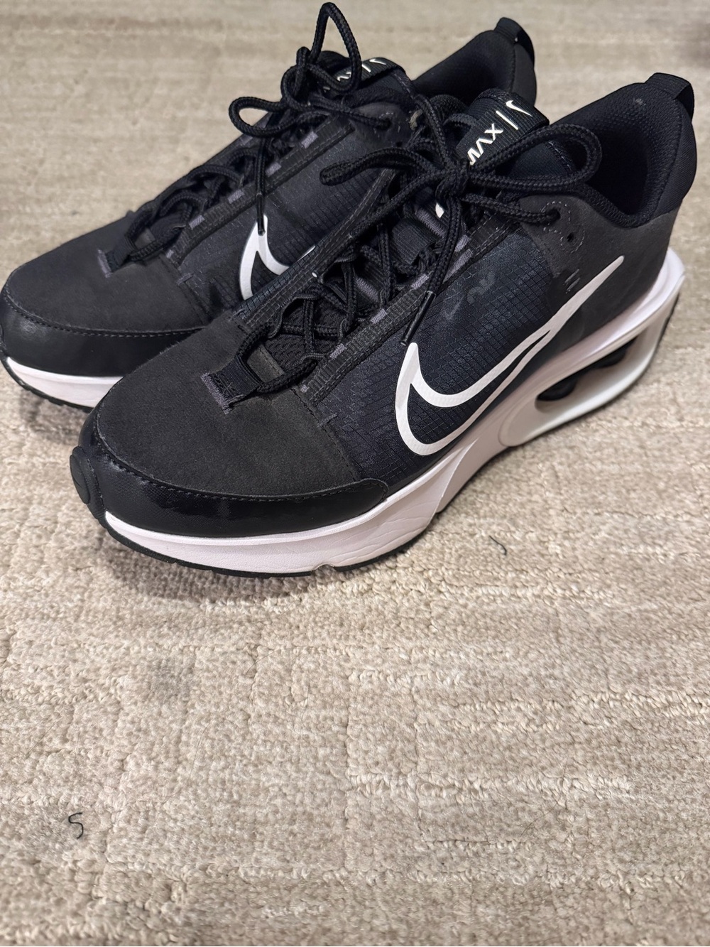 Nike Black and White Women's Athletic Sneakers with Swoosh